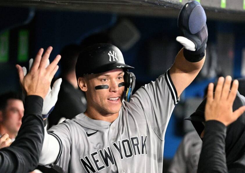 Aaron Judge tras su 61º jonrón