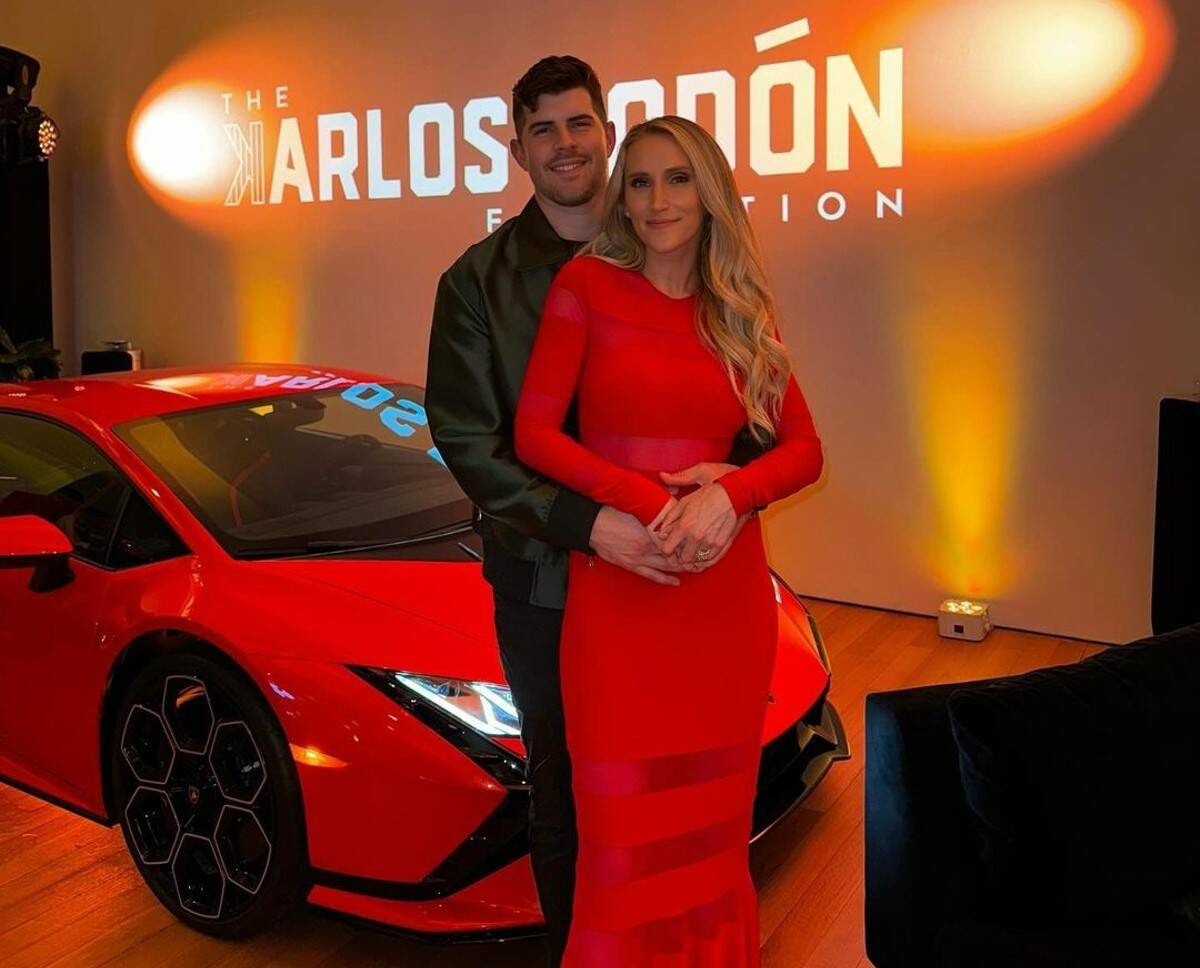 Ashley and Carlos Rodon, who recently announced the exciting launch of the ꓘarlos Rodon Foundation, seen together on May 12, 2024.